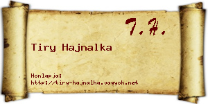 Tiry Hajnalka névjegykártya